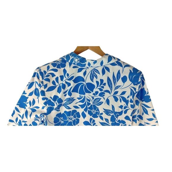 Summer Spring Blazer Jacket Blue White Floral 18 Sag Harbor 3/4 Sleeve Career - Picture 10 of 13